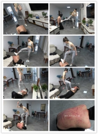 【艾琳S175】运动鞋暴力踢踹，狠跺狗头，藤条狂抽