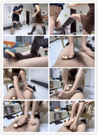 【绝美天真女神】最新长靴暴力踢裆肉丝踩D吐奶