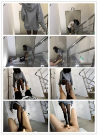 小鱼女主 楼道内帆布鞋黑丝足交吐奶