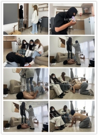 子怡工作室【小鲨鱼殿下】三人玩弄偷偷闻鞋子的家政