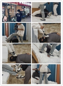 双人精神小妹暴力踢踹踩踏殴打